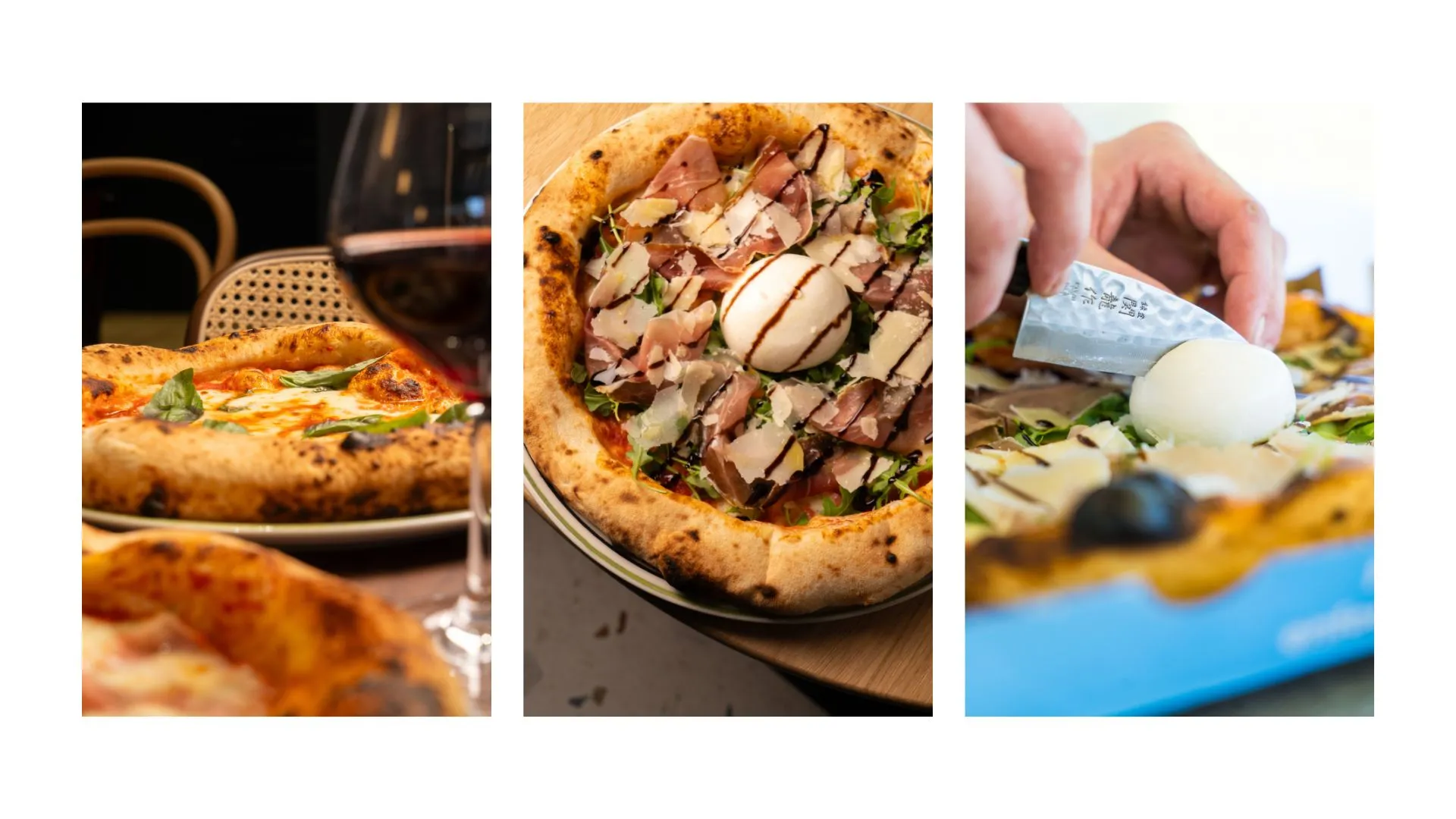 Pizzas artisanales et mozzarella, gestes du pizzaïolo